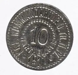 Moneta zastępcza Kleingeldersatzmarke KGL. Ko mmandantur D. Tr. U. Pl. 1917