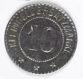 Moneta zastępcza Kleingeldersatzmarke KGL. Ko mmandantur D. Tr. U. Pl. 1917 