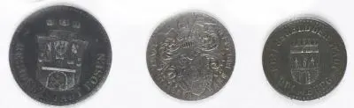 Zestaw monet zastępczych: 1. Residentz Stadt Pozen 1917 