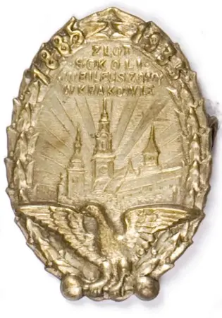 Odznaka pamiątkowa Jubileuszowego Zlotu Sokolego Kraków 1935