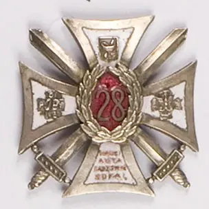 Miniatura odznaki pamiątkowej 28 pułku piechoty
