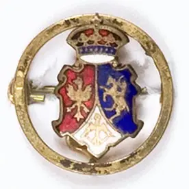Odznaka patriotyczna z trójpolową tarczą herbową
