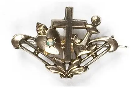 Broszka z symbolami Wiary, Nadziei i Miłości