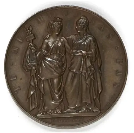 HEROICZNEJ POLSCE - 1831 A: Dwie postaci alegoryczne w tym zraniona Polska ze sztandarem