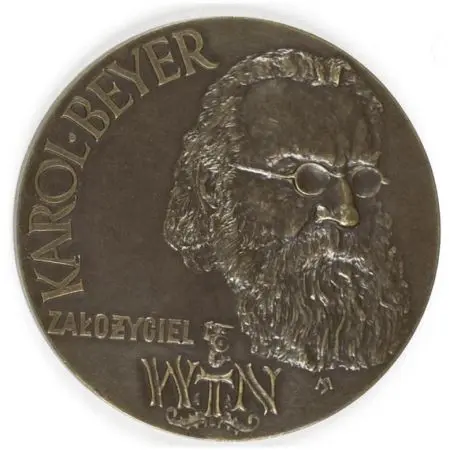 KAROL BEYER - założyciel WTN - 1965 Medal wybity z okazji 120- lecia Warszawskiego Towarzystwa Numizmatycznego
