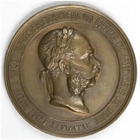 WYSTAWA ŚWIATOWA W WIEDNIU - 1873 A: Głowa cesarza w prawo