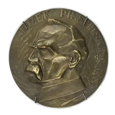 JÓZEF PIŁSUDSKI - 1925 Głowa Marszałka pomiędzy liśćmi lauru i dębu