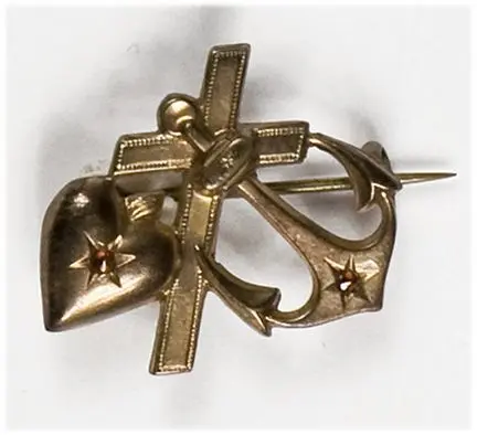 Broszka z symbolami Wiary