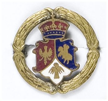 Odznaka patriotyczna z trójpolową tarczą