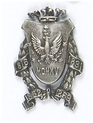 Odznaka patriotyczna upamiętniająca otwarcie polskich uczelni w Warszawie