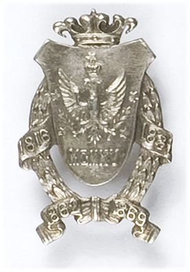 Odznaka patriotyczna upamiętniająca otwarcie polskich uczelni w Warszawie