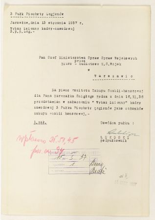 Zestaw dokumentów z 3 Pułku Legionów
