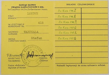  Zestaw dokumentów na nazwisko Wardzała Stefan