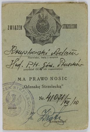  Legitymacja uprawniająca do noszenia 