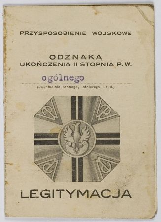  Legitymacja odznaki ukończenia II stopnia P.W. ogólnego