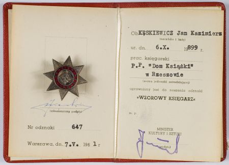 Odznaka Wzorowy Księgarz