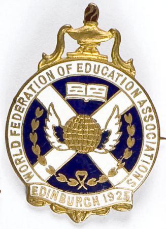  Odznaka edukacyjna WORLD FEDERATION OF EDUCATION ASSOCIACIONS EDINBURGH 1925
