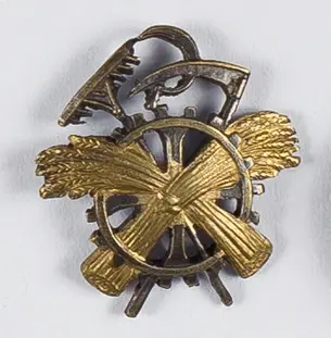 Odznaka nierozczytana z symbolami rolniczymi