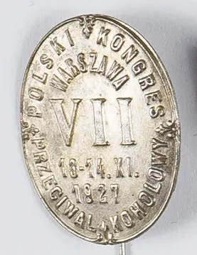 Odznaka okolicznościowa VII Polski Kongres Przeciwalkoholowy 13-14.XI.1927