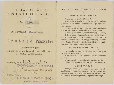 Zestaw pamiątek po sierżancie zawodowym Władysławie Grabcu