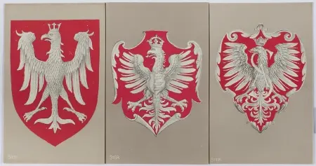 Zestaw 12 sztuk - pocztówki z przedstawieniem historycznych Orłów