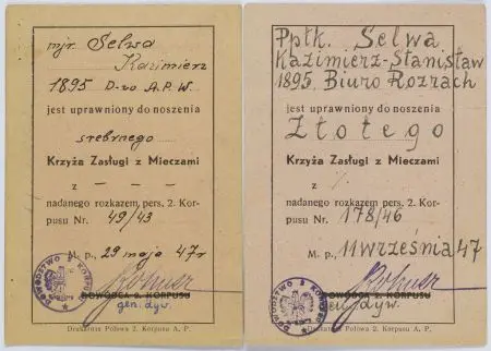 Zestaw dokumentów na nazwisko Selwa Kazimierz