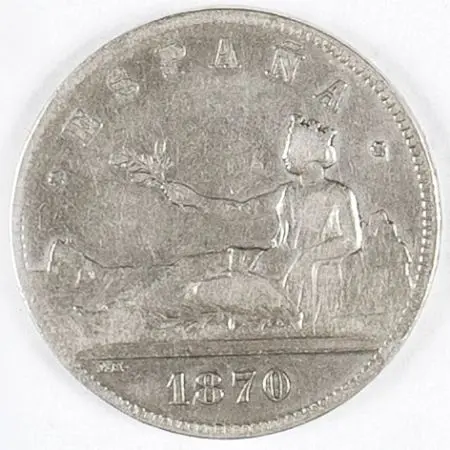 5 Pesetas 1870 SN-M