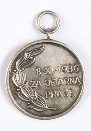 Medal Za Ofiarną Pracę 8. XI.1936 PCK Łódź