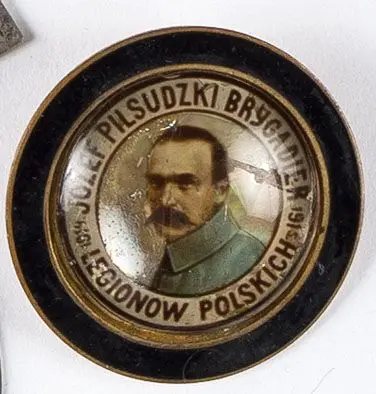 Odznaka/brosza patriotyczna JÓZEF PIŁSUDSKI BRYGADIER LEGIONÓW POLSKICH 1914-1916
