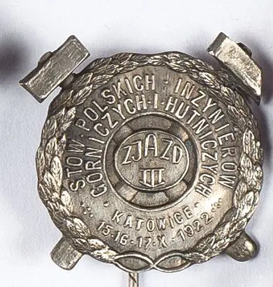 Odznaka pamiątkowa III Zjazd Stow. Polskich Inżynierów Górniczych i Hutniczych - Katowice 15.16.17. X. 1922