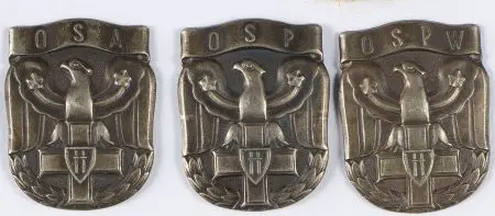 3 odznaki Szkół Oficerskich z roku 1947