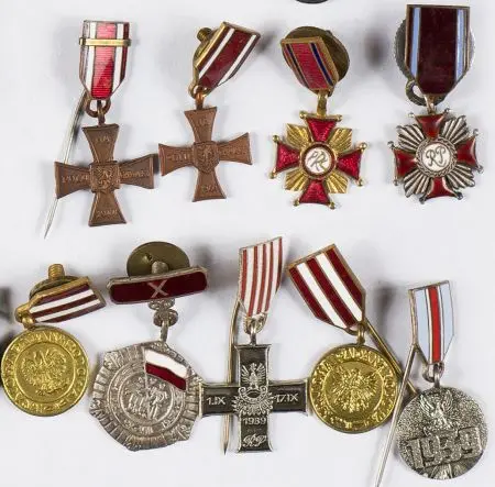 Zestaw 9 miniatur odznaczeń