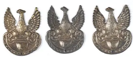 Zestaw 3 orzełków legionowych z otworami do przymocowania