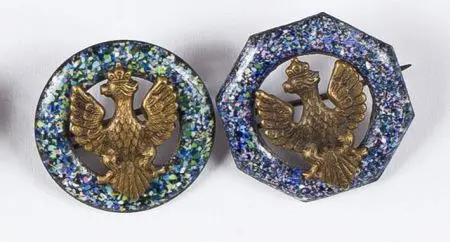 Zestaw 4 broszek patriotycznych z orzełkami