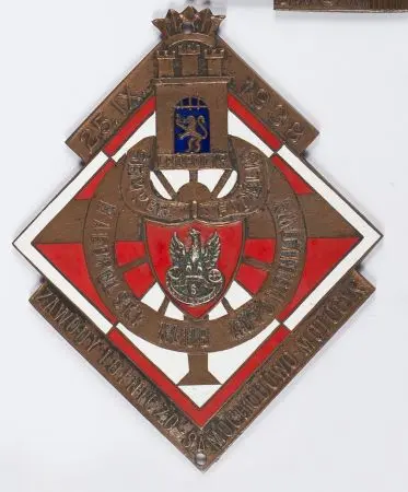 Plakieta MAŁOPOLSKI KLUB AUTOMOBILOWY ZAWODY LOTNICZO-SAMOCHODOWO- MOTOCYKLOWE 25.IX.1938.