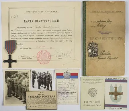 Zestaw po Ryszardzie Pocztar oficerze 12 Komp. Geograficznej 2 Korpusu