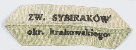 Wstążka z nadrukiem Związek Sybiraków Okr. Krakowskiego