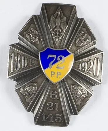 Odznaka 72 Pułku Piechoty - oficerska