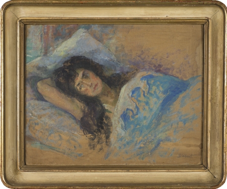 KOBIETA W NIEBIESKIEJ POSCIELI