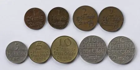 Zestaw 9 monet zdawkowych