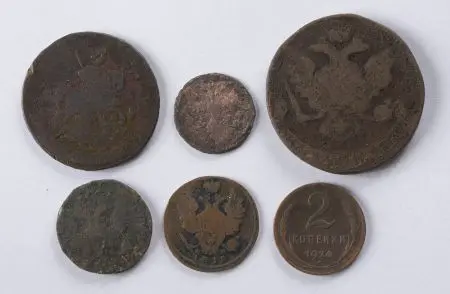 Zestaw monet Carska Rosja do ZSRR - 52 sztuki