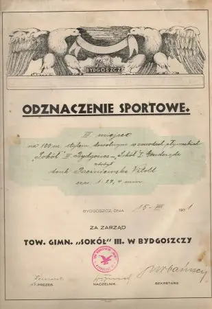 Dyplomy Towarzystwa Sokół