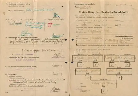 Prośba / podanie o stwierdzenie niemieckiego pochodzenia