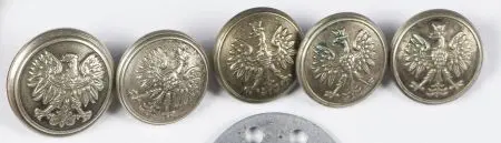 Zestaw 4 guzików z orłem wz. 27 