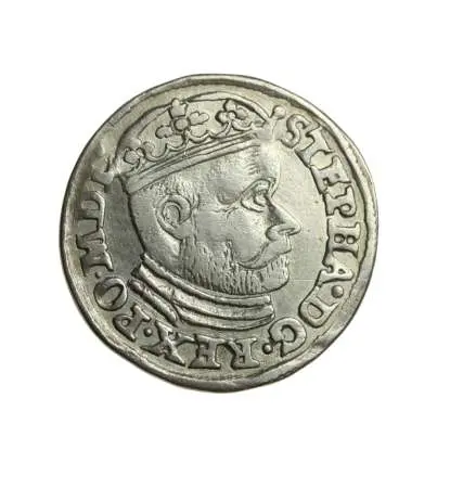 STEFAN BATORY (1576-1586) trojak olkuski 1586 R1