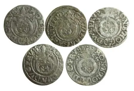 PRUSKIE KSIĘSTWO LENNE, J. Wilhelm, półtoraki, zestaw 5 szt