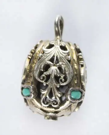 Guz kontuszowy, ażurowy, pozłacany z turkusami