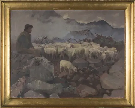 Góral z owcami