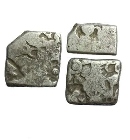 INDIE, VII/VI p.n.e., monety typu PUNCH-zestaw 3 szt 