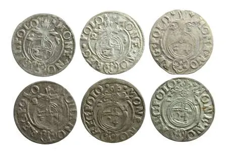 ZYGMUNT III WAZA, zestaw 6 bardzo ładnych półtoraków 1620-1625;